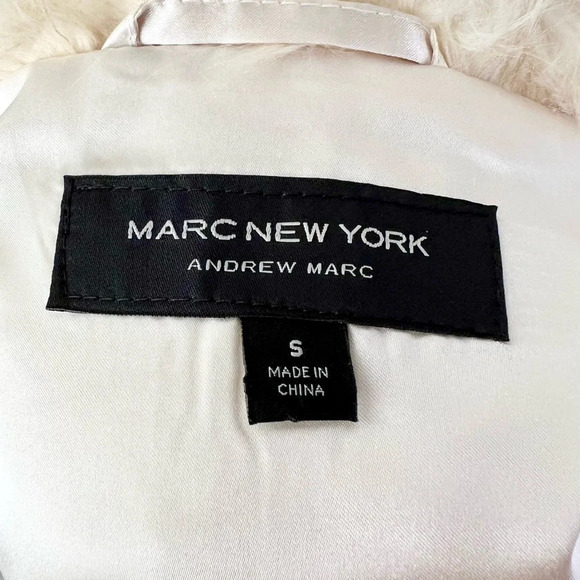 MARC NEW YORK | Andrew Marc Faux Fur Vest Coat Cream Size Small - Picture 8 of 9